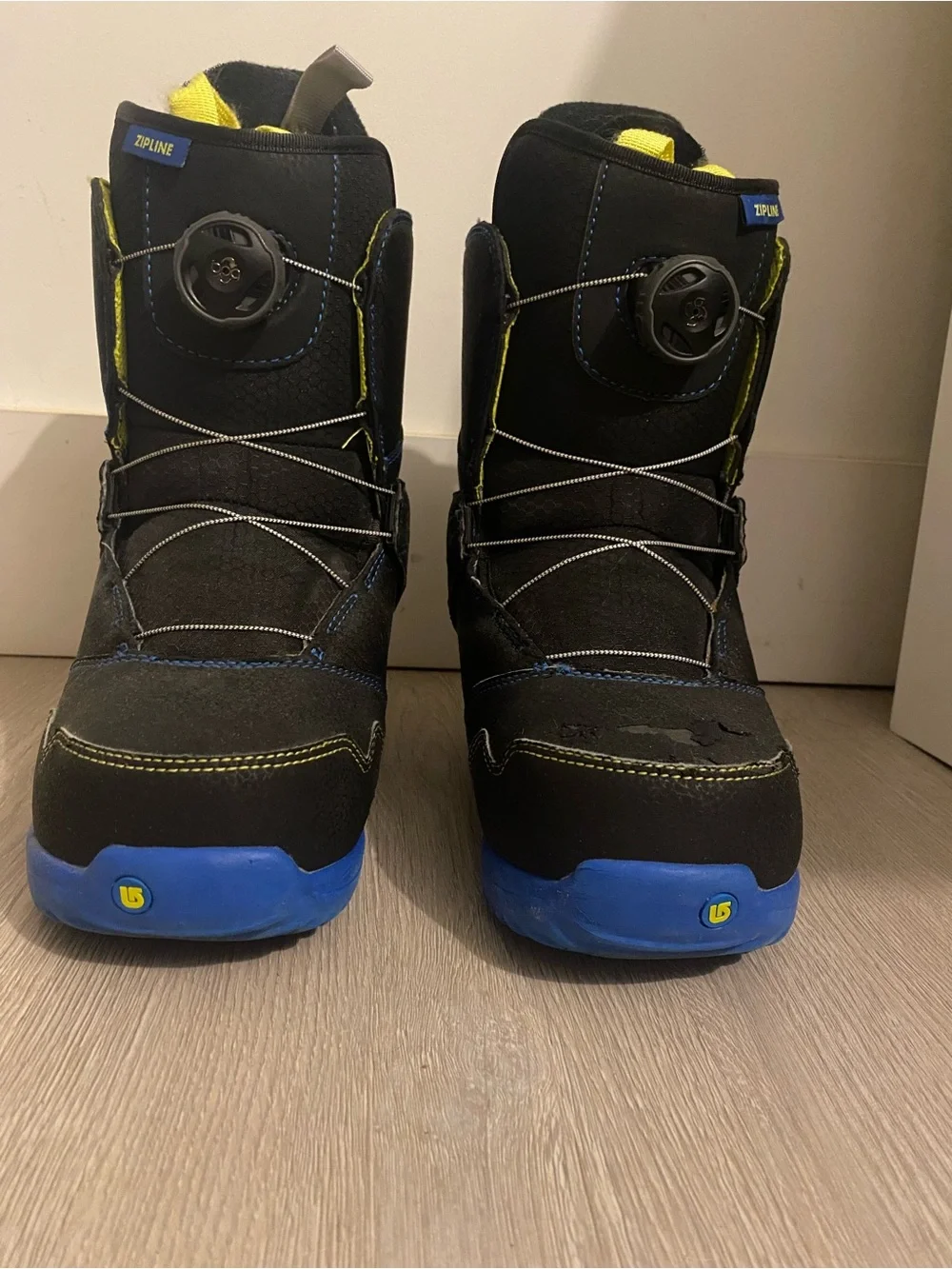 Burton Kids Black, Blue & Yellow Snow Boots with Dial Closure